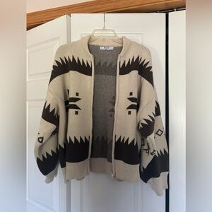 Desert nights zip-up sweater